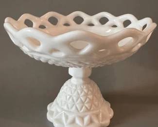Milk glass compote
