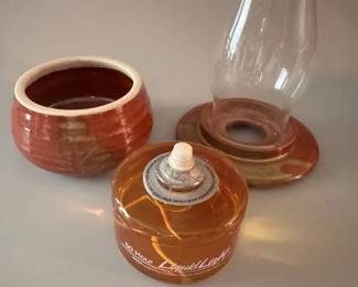 Pottery oil lamp