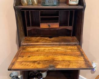 Antique oak drop front desk