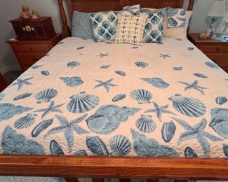 Coastal bed linens and pillows