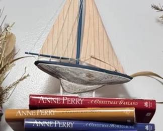 Sailboat decor and sets of books