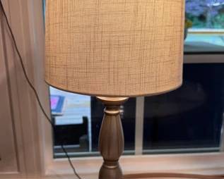 Brushed nickel table lamp