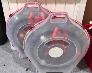 Christmas wreaths in durable wreath storage containers