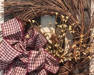 Closeup of rustic tobacco lath wall decor