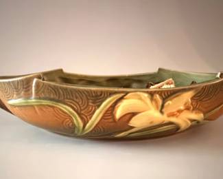 Roseville Pottery Zephyr Lily console bowl