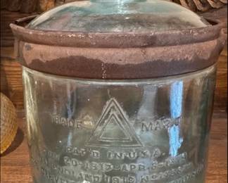Vintage glass Cleveland Metal Products kerosene dispenser