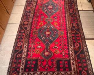 Vintage hand-knotted Persian Hamadan runner rug