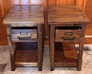 Pair of single drawer end tables, matching coffee table also available