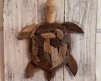 Driftwood turtle wall decor