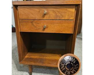 MCM John Stuart Walnut Two-Drawer Nightstands (set of 2)