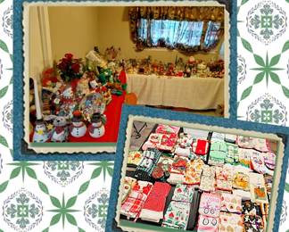 Large assortment of seasonal and themed (Snoopy) decor