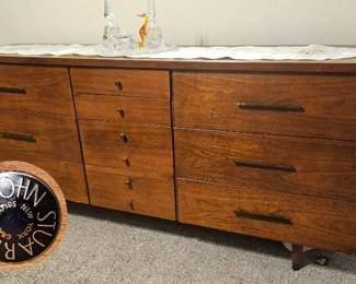 MCM John Stuart Walnut Ten-Drawer Dresser