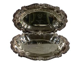 5646 - 2 Silver Plated Trays - 13.5 x 8