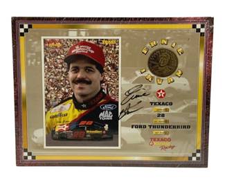 4423 - Ernie Irvan Signed Card & Coin Set - 10 x 8