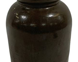 6316 - Stoneware Crock - As Is/Chipped - 8.75 x 7