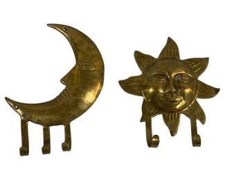 4859 - Brass Wall Hanging Hooks - 8 x 6, 7 x 6