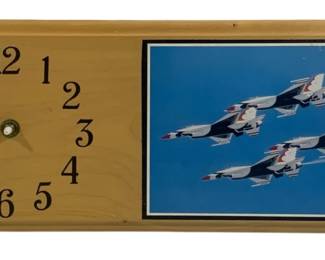 6049 - Wood Clock - As Is/No Hands - 14.5 x 7 (Description): Used as is electric/electronic/mechanical item. No guarantee all components, untested.