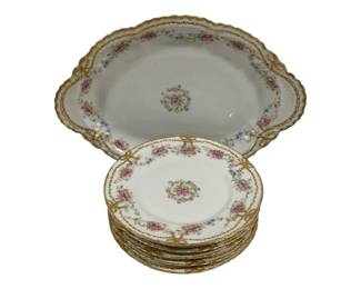 5656 - 7 Piece Limoges Dessert Set (Description): Plates - 8" Round Platter - 14 x 10
