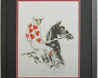 9026 - Jockey of the Hearts Giclee by Leroy Neiman (Description): 17.5 X 20.5