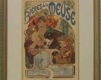 9022 - Bieres de La Meuse by Alphonse Mucha (Description): 18.5 X 23.5