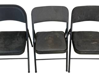 4797 - 3 Folding Metal Chairs - 30 x 18 x 20