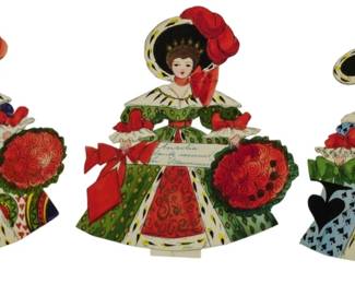 786 - 3 Vintage Lady Paper Dolls