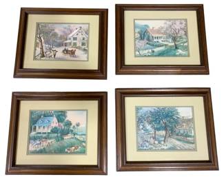 8223 - 4 Framed Prints - 17 x 13.5