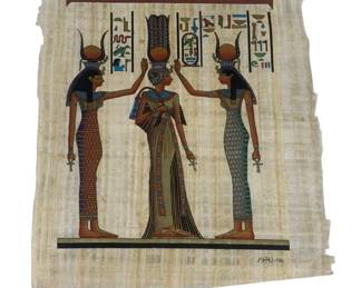 6051 - Hand Painted Egyptian Papyrus Art Piece