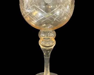 6606 - Etched Glass Compote - 12" Tall