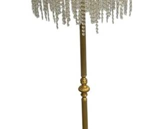 3033 - Gold Standard Floor Lamp - 67" Tall (Description): Featuring Crystal Inspired Chandelier Style Lights and a Brass Finish Used as is electric/electronic/mechanical item. No guarantee all components, untested.