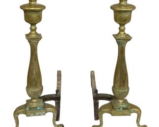 5009 - Pair of Brass/Iron Andirons - 21 x 8 x 19