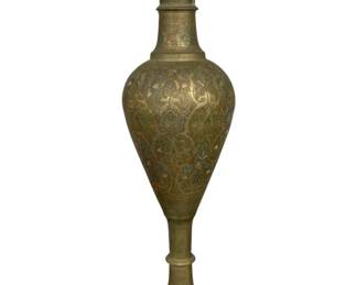 4809 - Etched Brass Vase - 31" Tall