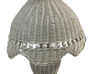 5304 - Vintage Wicker Lamp - 19" Tall (Description): Working condition, as is electric/electronic/mechanical item. No guarantee all components present