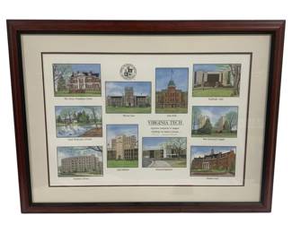 6011 - Virginia Tech Framed Print - #1159/1295 (Description): Signed - 29 x 21