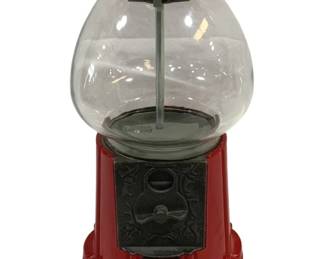 4421 - Carousel Glass/Metal Gumball Machine - 15 x 8 (Description): Used as is electric/electronic/mechanical item. No guarantee all components, untested.