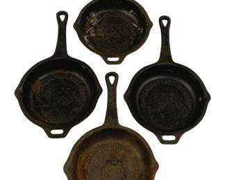4621 - 4 Cast Iron Camp Chef Skillets - 4.5" Round
