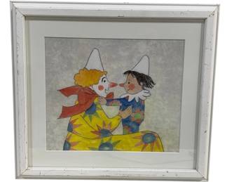 5094 - Framed Clowns Print - 12.5 x 13.25