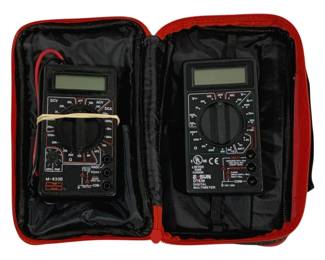 4440 - 2 Digital Multimeters w/ Case (Description): Used as is electric/electronic/mechanical item. No guarantee all components, untested.