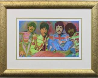 9093 - Beatles Sgt. Peppers Signed Giclee by Ivy Lowe (Description): 27.5 X 21.5