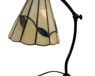 4849 - Stained Glass Desk Lamp - 17" Tall (Description): Used as is electric/electronic/mechanical item. No guarantee all components, untested.