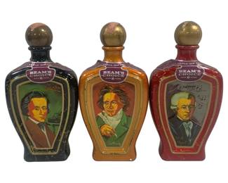 5968 - 3 Jim Beam Composer Bottles - 10.5" Tall
