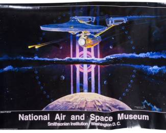 507 - 1992 Air & Space Museum Star Trek Poster (Description): A 1992 National Air & Space Museum Star Trek poster from the Smithsonian Institution in Washington D.C. The poster measures 22 inches by 36 inches.