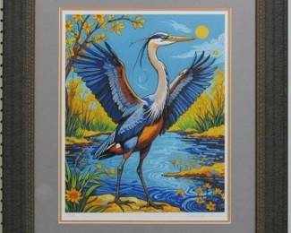 9094 - Great Blue Heron Giclee by Van Gogh Limited (Description): 24.5 X 29