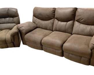 4806 - Brown Electric Reclining Sofa and Recliner (Description): Sofa - 40 x 42 x 93 - ASK FOR CORDS Chair - 40 x 42 x 41