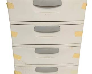 4727 - 4 Drawer Plastic Storage Bin - 35 x 26 x 19