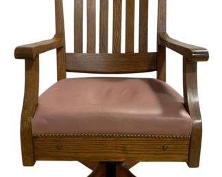 6306 - Vintage Oak Office Chair - 39 x 23 x 21