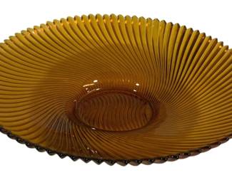 5282 - Amber Glass Bowl - 11.25" Round