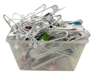 4601 - Plastic Tote w/ Clothes Hangers