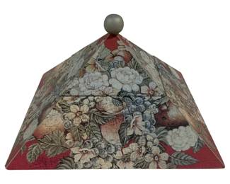 5058 - Wood Decorative Pyramid Shaped Box - 8 x 8 x 5.5