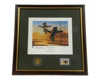 6012 - Ducks Unlimited Framed Print - Signed - #9/150 (Description): 18 x 18